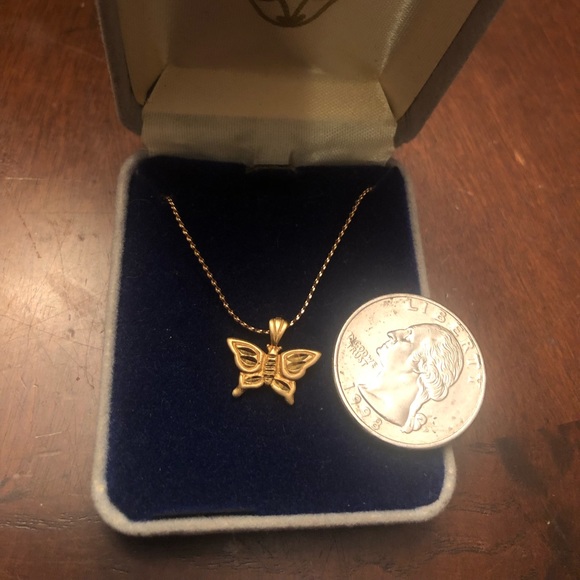 14K gold Butterfly pendent - Picture 11 of 11